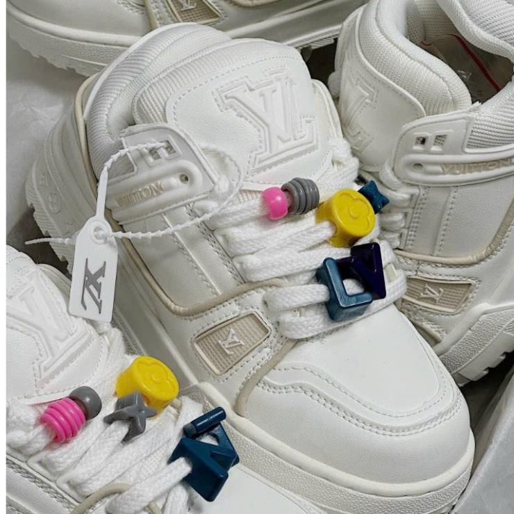Giày thể thao Lou.is Vuit.ton Trainer Maxi Black White Trắng Đen Best Quality hot 2023, Giày sneaker Lv Sticker cao cấp