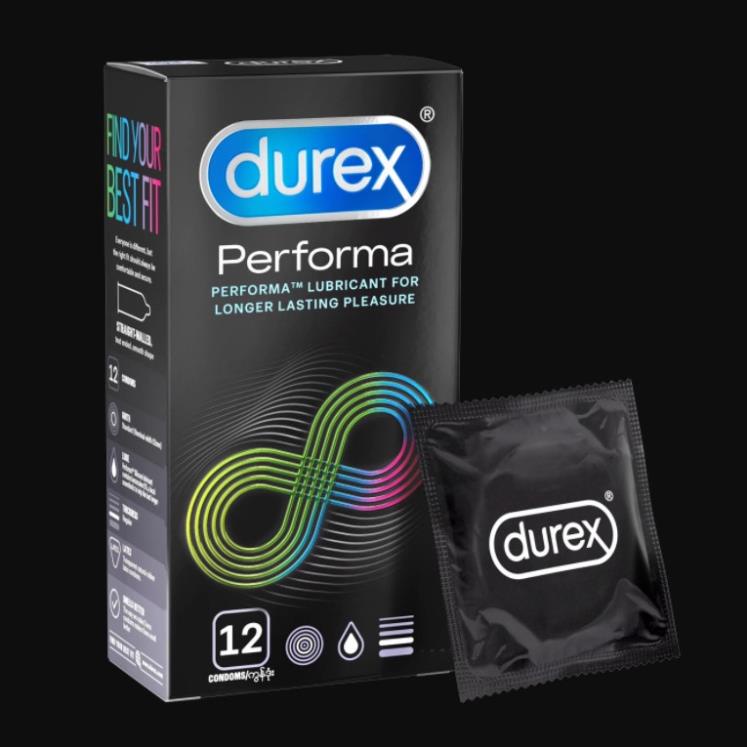 Hộp 12 Bao Cao Su DUREX PERFORMA Kéo Dài Thời Gian Quan Hệ Hàng Chính Hãng