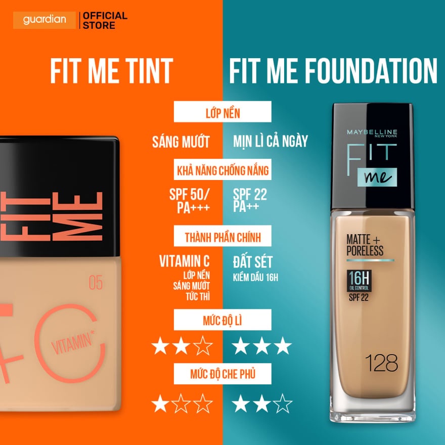 Kem Nền Maybelline Fit Me Foundation Fresh Tint SPF50 30ml