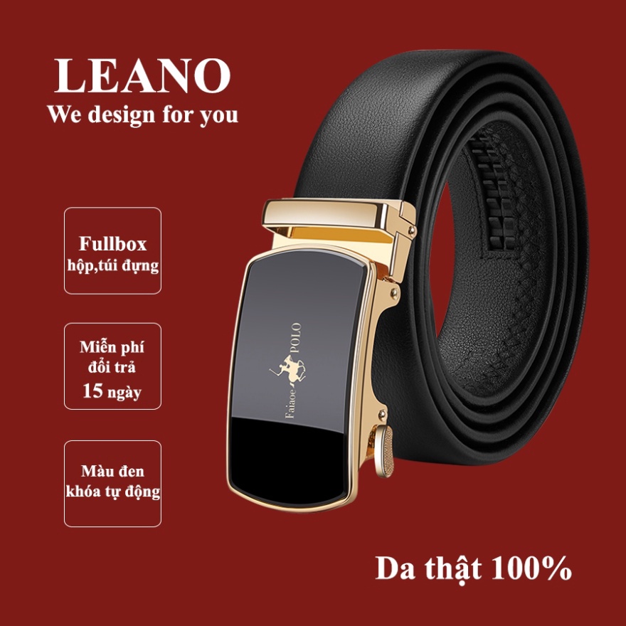 Thắt lưng nam cao cấp FaiaoePOLO full hộp đựng, da bò sang trọng LEANO fullbox 728 - Hàng mới về