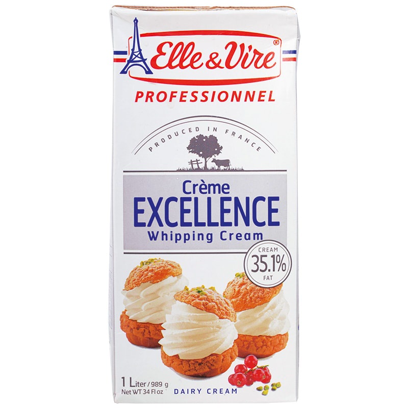 Kem Sữa, Crème Excellence Whipping Cream, 35% Fat  - ELLE & VIRE