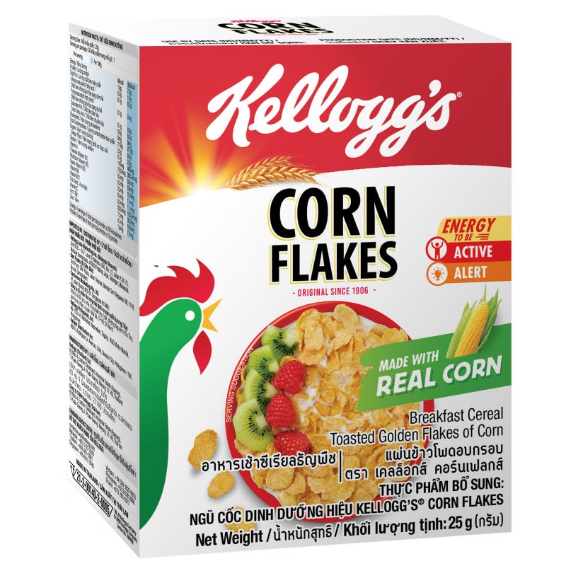(Ship2h) Ngũ Cốc Ngô Giòn, Corn Flakes, Real Corn (25g) - KELLOGG'S