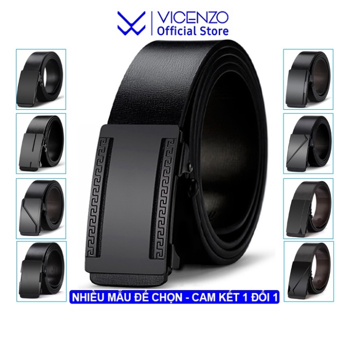 Thắt Lưng Nam Da Mềm Cao Cấp Nhiều Mẫu Để Chọn, Dây Thắt Lưng Nịt Thời Trang Nam Vicenzo Khóa Tự Động Da Mềm Bền Đẹp - H