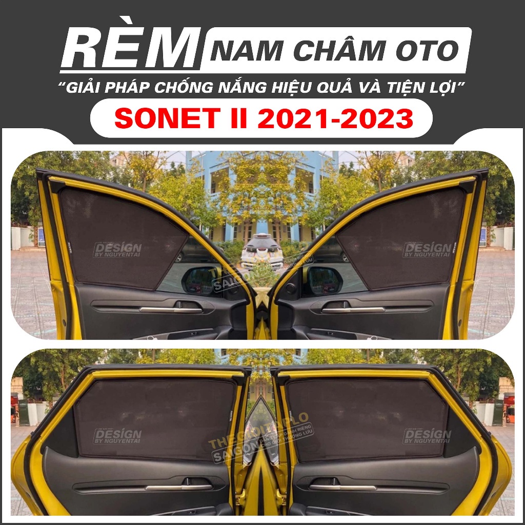 (KIA Sonet 2021-2023) Rèm Che Nắng ô tô, Tấm Che Nắng ô tô Nam Châm hít cữa tiện lợi