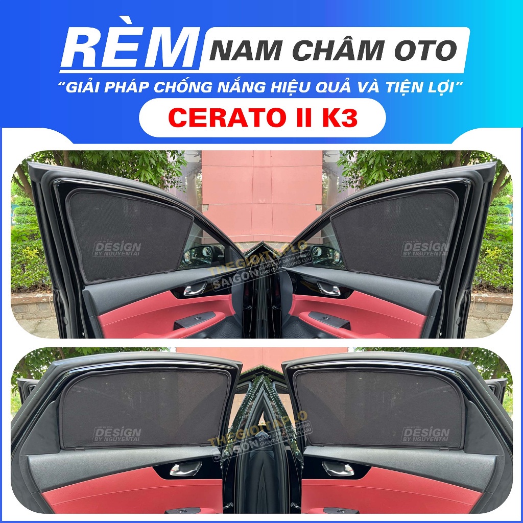 (Kia Cerato và K3 2018-2023) Rèm Che Nắng ô tô, Tấm Che Nắng ô tô Nam Châm hít cữa tiện lợi