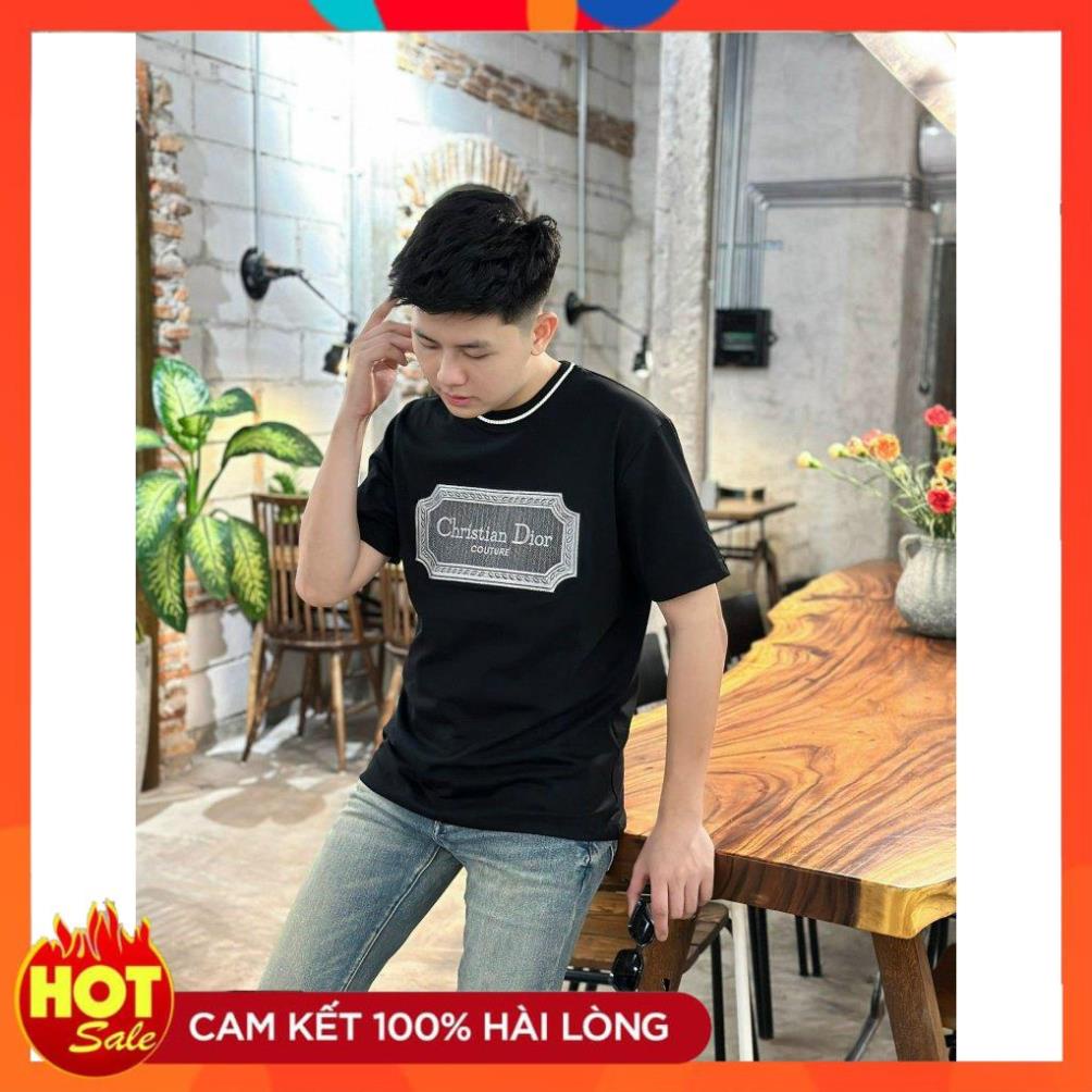 Áo phông nam nữ D i o r thêu , áo thun nam nữ mùa hè hàng hottrend sỉ 5 sp trở lên