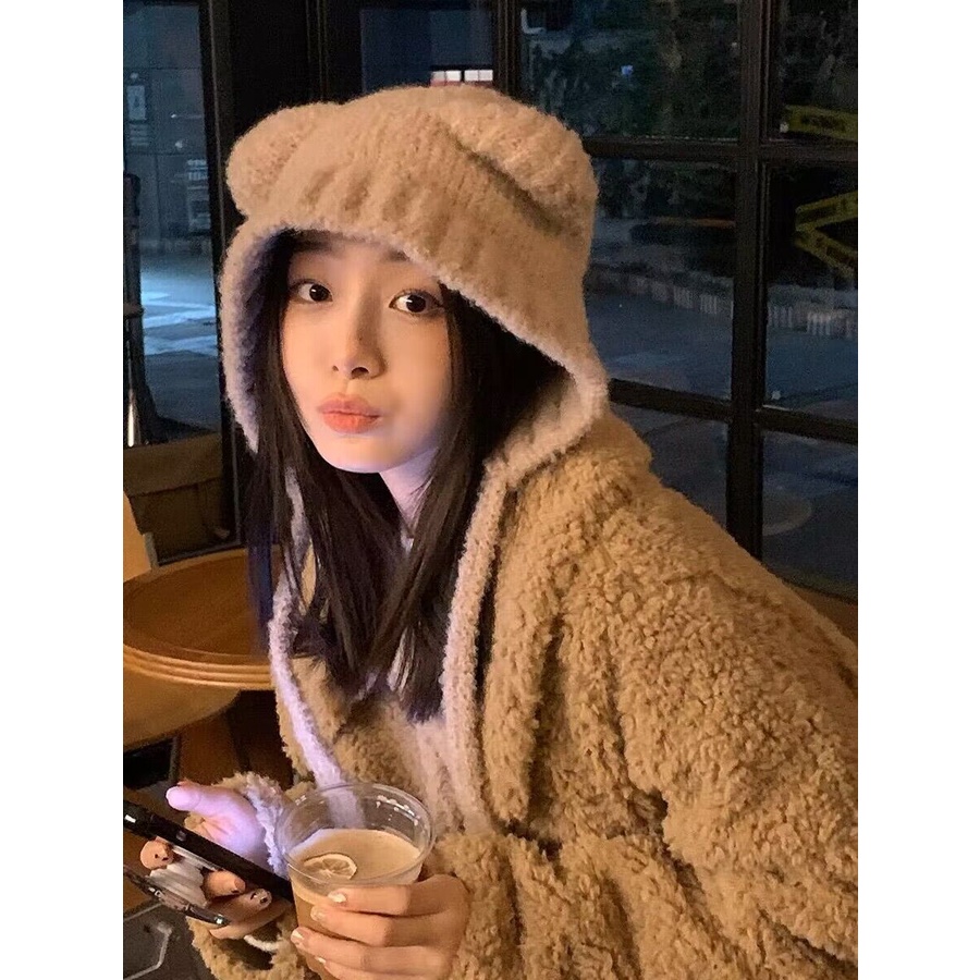 Mũ Len Dệt Kim Che Tai Giữ Ấm Mùa Đông Phong Cách Hàn Quốc Dễ Thương Dành Cho Nữ