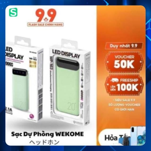 Pin Sạc Dự Phòng l 10000mAh – 20000mAh WK DESIGN WP-161 Sạc 2 Thiết Bị Cùng Lúc, Sạc Nhanh 2.1A – Bảo Hành 1 1 – Paolu