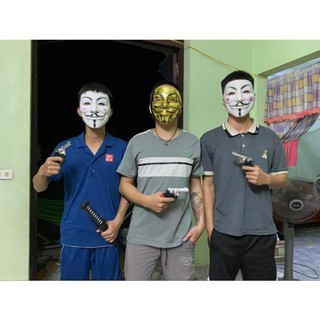 Mặt nạ Hacker trắng không đèn loại đẹp dày dặn