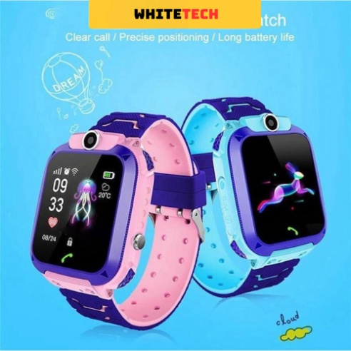 Đồng hồ thông minh trẻ em Định vị Q12 lắp sim nghe gọi 2 chiều Chống nước tích hợp 3G TECHHIGH