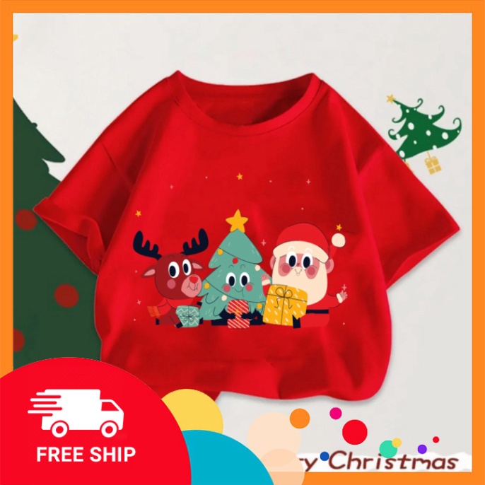 Áo thun cho bé Merry Christmas 2023 áo noel lễ noel in ấn hình quái gở cho bé trai bé gái-SHOP NEMOKIDS - HOANGNAMKIDS