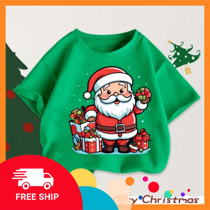 Áo thun cho bé Merry Christmas 2023 áo noel lễ noel in ấn hình quái gở cho bé trai bé gái-SHOP NEMOKIDS - HOANGNAMKIDS