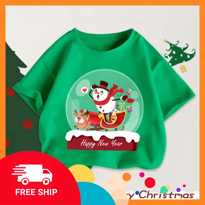 Áo thun cho bé Merry Christmas 2023 áo noel lễ noel in ấn hình quái gở cho bé trai bé gái-SHOP NEMOKIDS - HOANGNAMKIDS