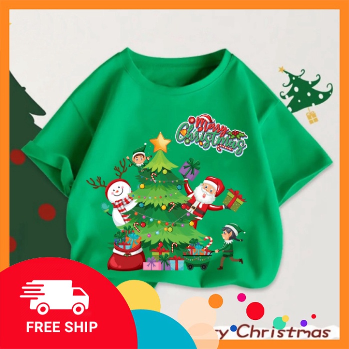 Áo thun cho bé Merry Christmas 2023 áo noel lễ noel in ấn hình quái lạ cho bé trai bé gái-SHOP NEMOKIDS-NOEL2 - HOANGNAM