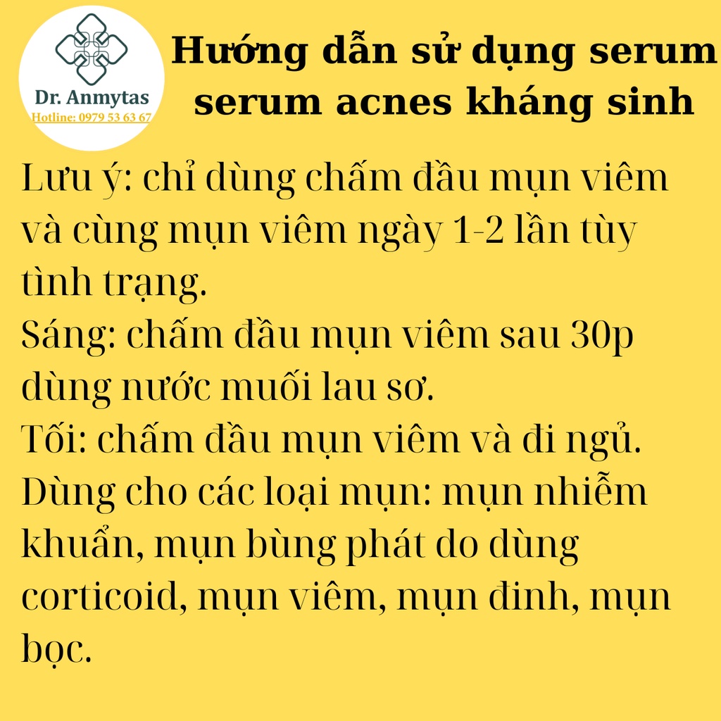 Serum Acnes Kháng Sinh Mụn Dranmytas Cao Cấp.
