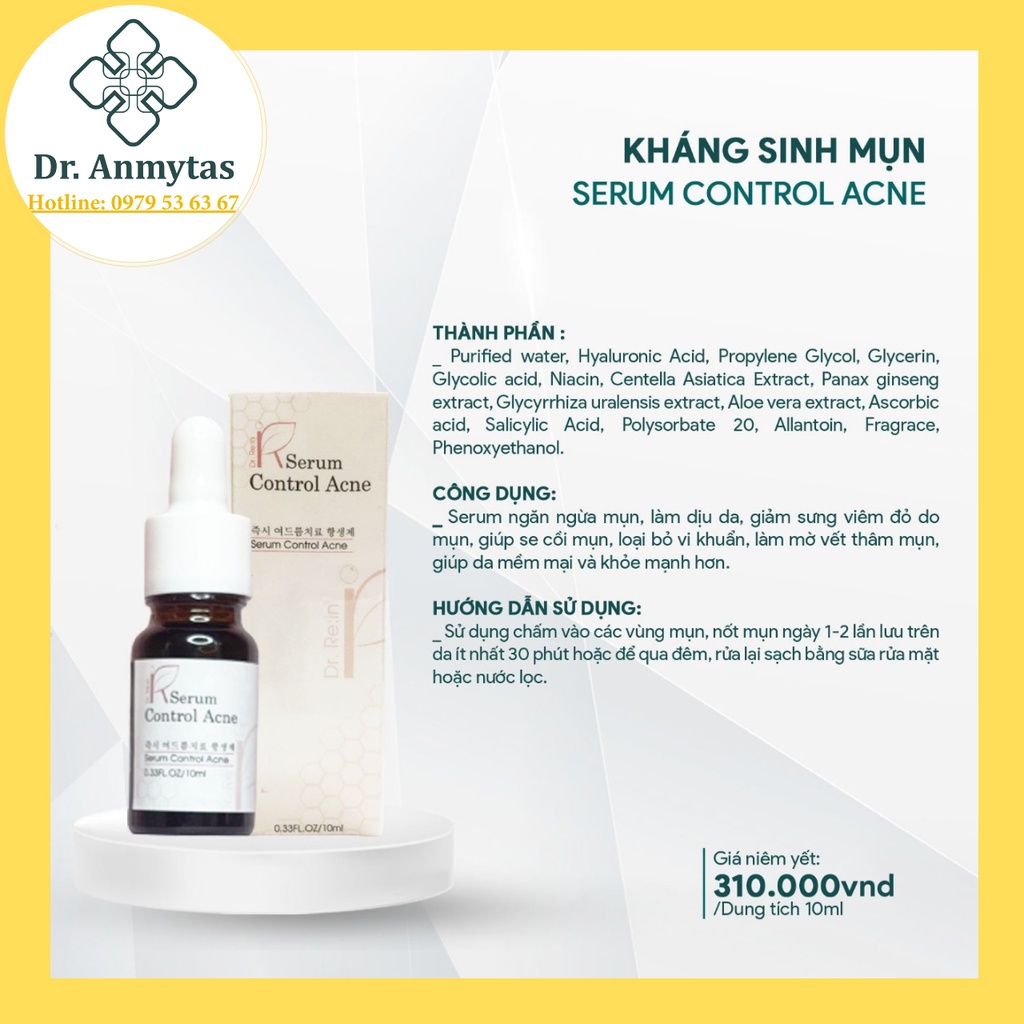 Serum Acnes Kháng Sinh Mụn Dranmytas Cao Cấp.
