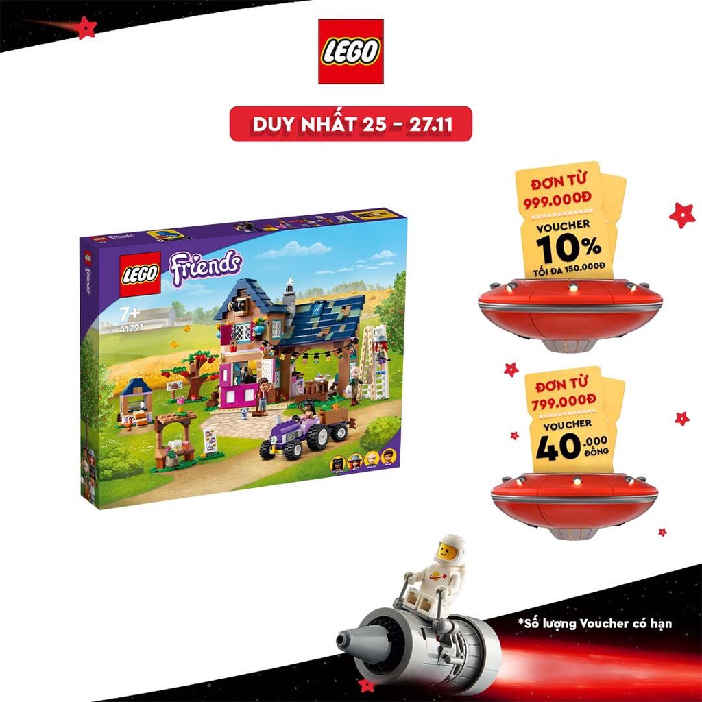 [Mã LIFEMC06DBAU giảm 50k đơn 350k] LEGO Friends 41721 Trang trại hữu cơ Heartlake (826 chi tiết)