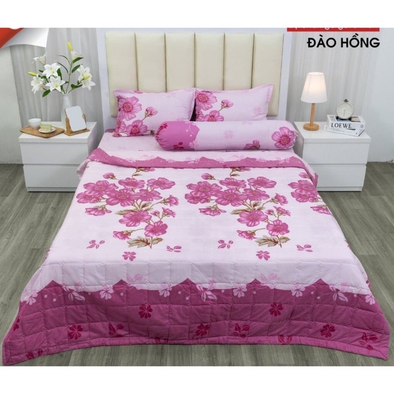 Bộ ga gối cotton Poly ga chun kích thước 1m8x2m hoặc 2mx2m2 kèm 2 áo gối-banhanggiasi