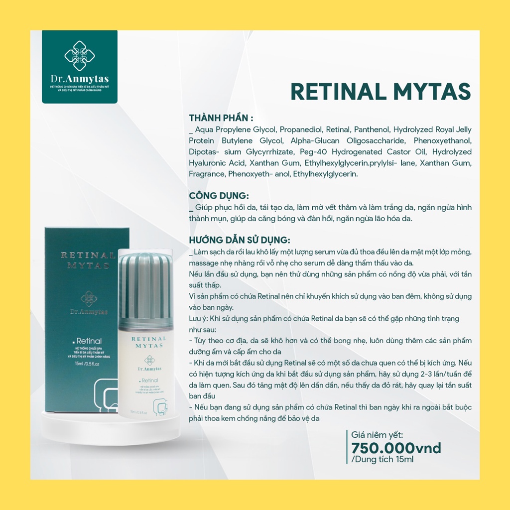 Tretinoin Tái Tạo Và Phục Hồi Cấu Trúc Da Dr Anmytas