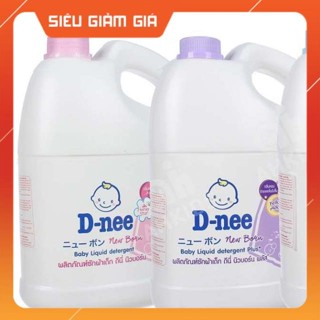 Combo 2 can Dnee Tím và Hồng 3000mlx2, nước giặt Dnee Thái B1