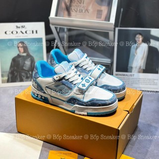 Giày thể thao nam louis vuitton lv trainer sneaker 1a9zi6 màu trắng phối xanh