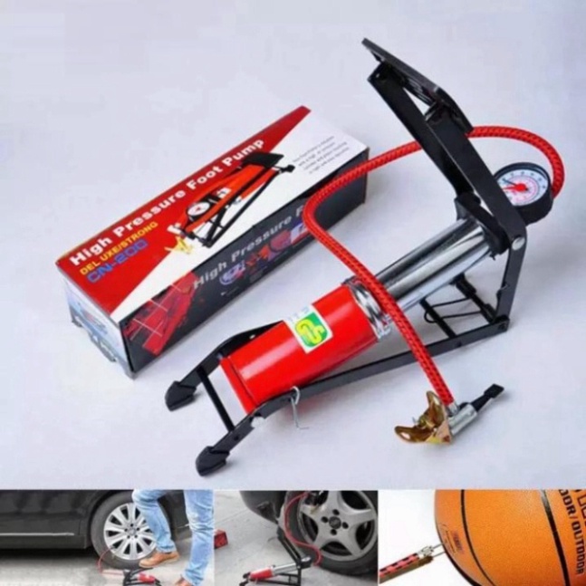 Bơm Đạp Chân Mini 1 Piston Đa Năng Xe Đạp, Xe Máy, Ô Tô, Bơm Phao,Bóng Tiện Lợi
