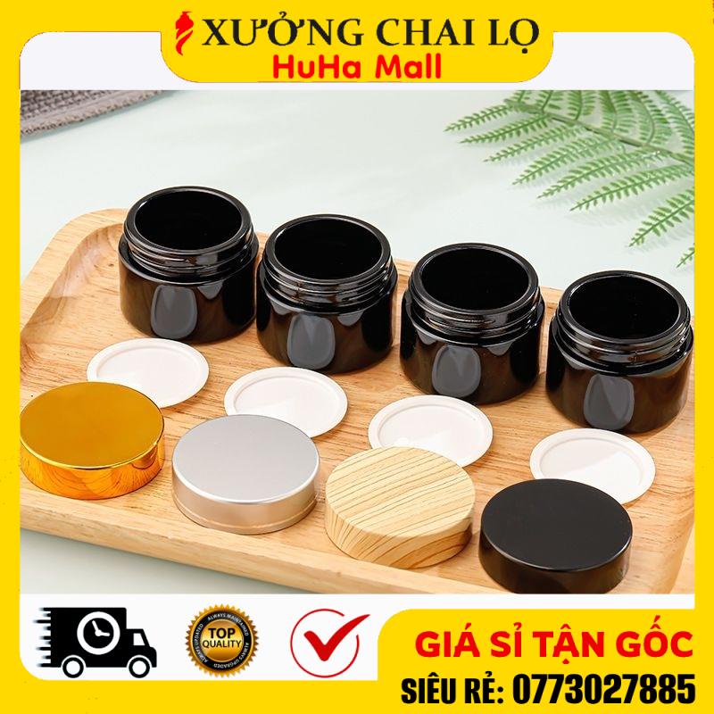 Hũ Chiết Mỹ Phẩm ❤ Siêu Rẻ ❤ Hũ Chiết Mỹ Phẩm Thủy Tinh Nâu 5g,10g,15g,20g,30g,50g,100g Đựng Kem , Phụ Kiện Du Lịch