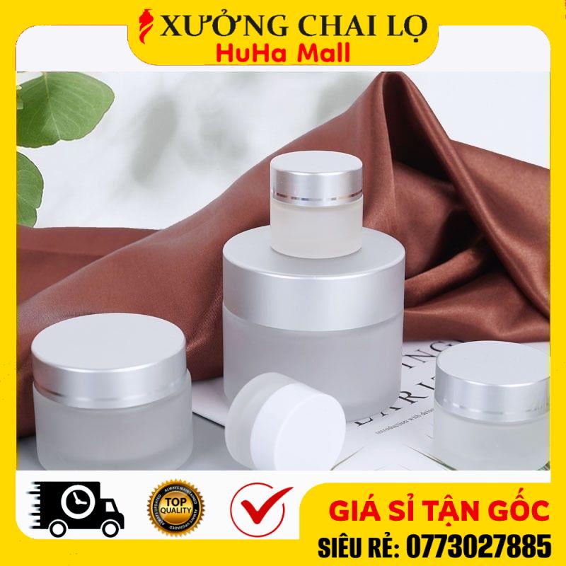 Hũ Hộp Chiết Mỹ Phẩm ❤ Siêu Rẻ ❤ Hũ Hộp Chiết Mỹ Phẩm Thủy Tinh Mờ 5g,10g,15g,20g,30g,50g Đựng Kem Face