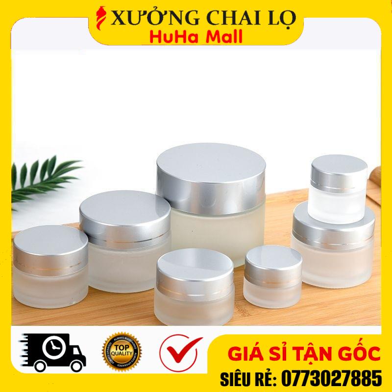 Hũ Hộp Chiết Mỹ Phẩm ❤ Siêu Rẻ ❤ Hũ Hộp Chiết Mỹ Phẩm Thủy Tinh Mờ 5g,10g,15g,20g,30g,50g Đựng Kem Face