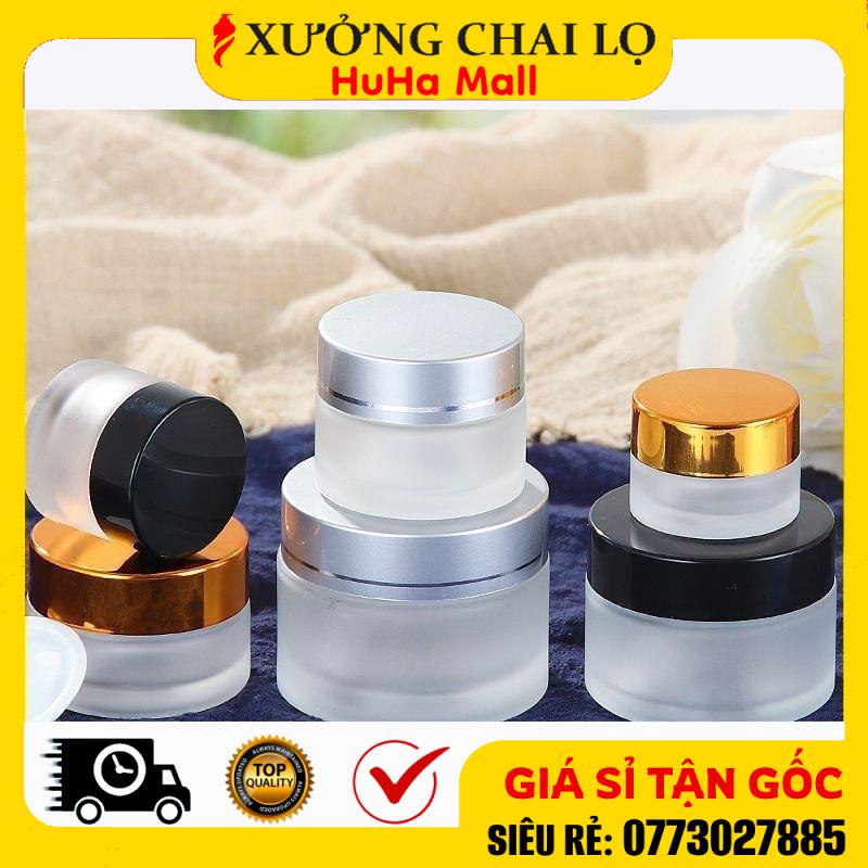 Hũ Hộp Chiết Mỹ Phẩm ❤ Siêu Rẻ ❤ Hũ Hộp Chiết Mỹ Phẩm Thủy Tinh Mờ 5g,10g,15g,20g,30g,50g Đựng Kem Face