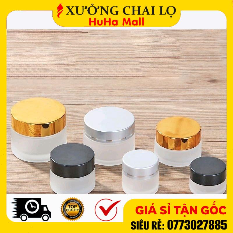 Hũ Hộp Chiết Mỹ Phẩm ❤ Siêu Rẻ ❤ Hũ Hộp Chiết Mỹ Phẩm Thủy Tinh Mờ 5g,10g,15g,20g,30g,50g Đựng Kem Face