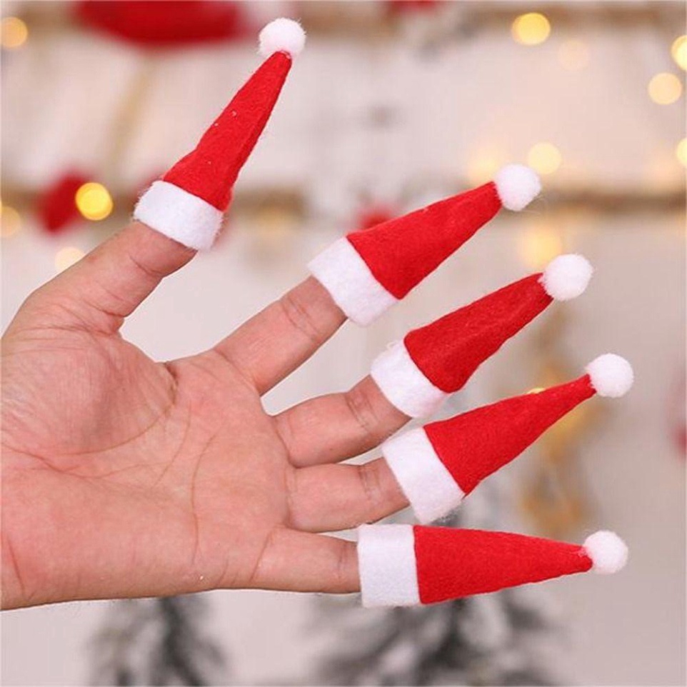 Mũ Giáng Sinh mini chất liệu Vải Không Dệt Hình Kẹo Mút Noel