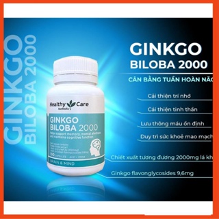 Bổ não Ginkgo Biloba 2000 Healthy Care, viên uống bổ não, tuần hoàn máu não