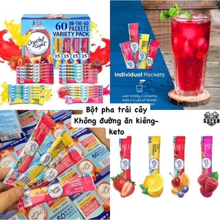 Combo 10 gói bột pha trái cây không đường Crystal Light mix vị- ăn kiêng-giam cân