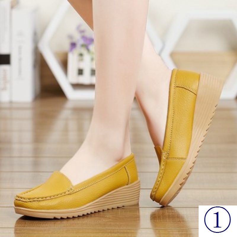 Giày Lười Da Thật Đế Mềm Thời Trang Cho Nữ
