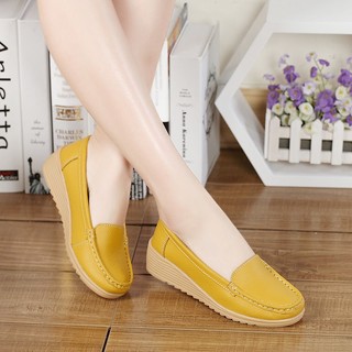 Giày Lười Da Thật Đế Mềm Thời Trang Cho Nữ