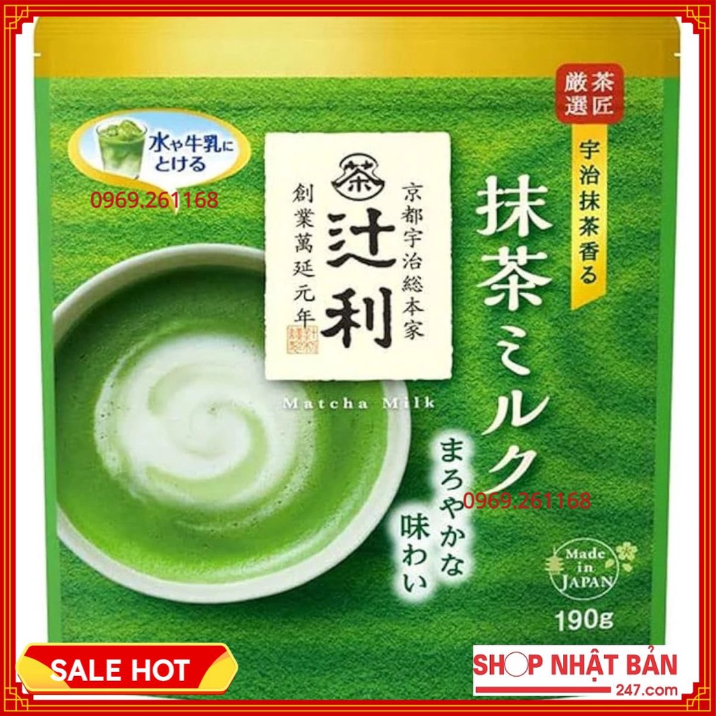 [Date 07/2024] Bột trà xanh sữa matcha milk Nhật Bản 190g