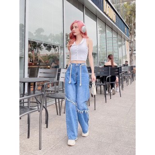 QUẦN JEANS SUÔNG TUA GỐI KÈM DÂY THẢO XINH STORE 40-60kg