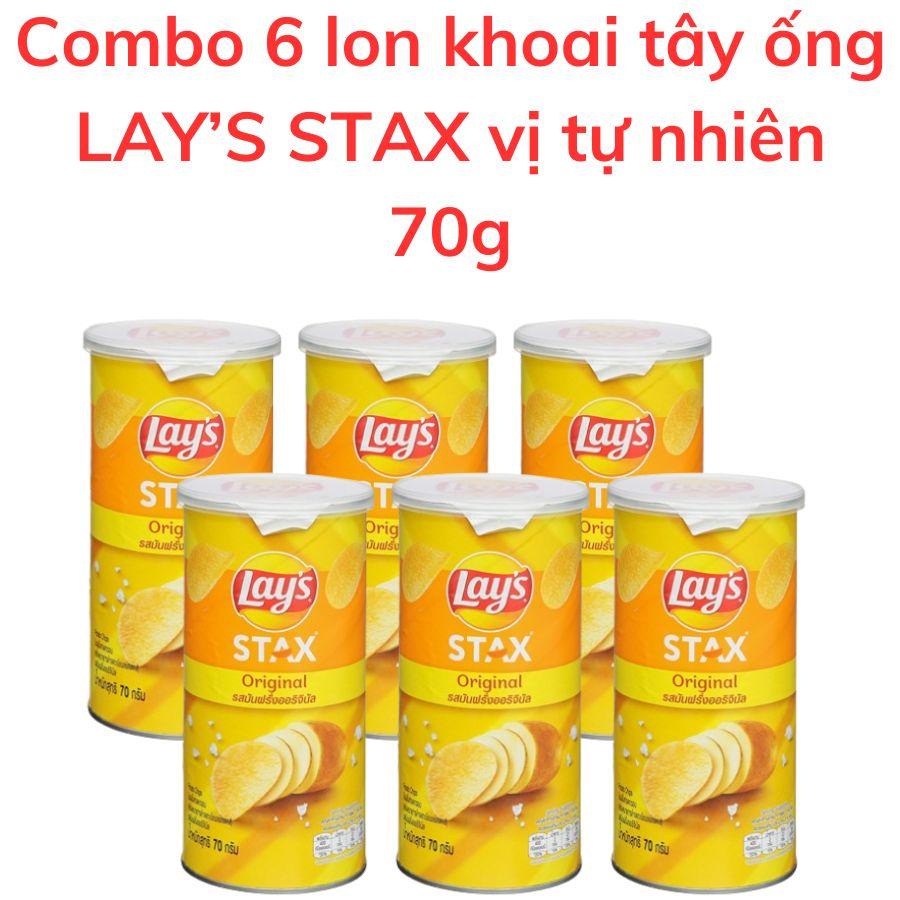 Snack Khoai tây lon LAY'S STAX vị tự nhiên 70g