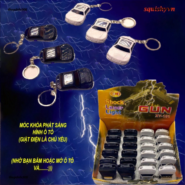 [TROLL CỰC MẠNH] Móc khóa chiếu sáng xe con giật điện đồ giải trí troll bạn bè,người lạ cực hài hước