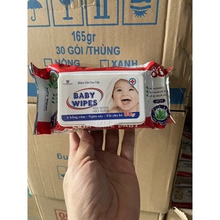 Khăn ướt đỏ babywipes 80gr không mùi- chống rôm - ngừa sảy- tốt cho bé