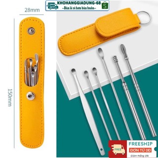 Bộ Dụng Cụ Lấy Ráy Tai 6 Món Tiện Lợi Làm Bằng Thép Không Gỉ Cao Cấp👂FREESHIP👂 Bộ Lấy Ráy Tai Chăm Sóc Tai Chuyên Nghiệp