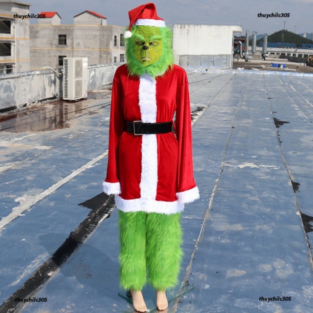 Mặt nạ GRINCH xanh xao lẹt kẻ trộm ngày chúa sinh giả trang thích hợp halloween,trung thu,lễ hội,sự kiện,quay video tikt