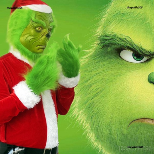Mặt nạ GRINCH xanh xao lẹt kẻ trộm ngày chúa sinh giả trang thích hợp halloween,trung thu,lễ hội,sự kiện,quay video tikt