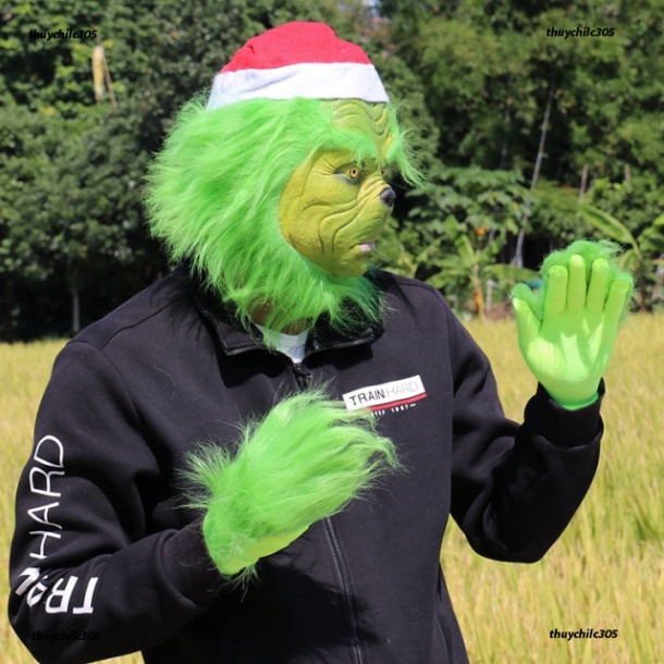 Mặt nạ GRINCH xanh xao lẹt kẻ trộm ngày chúa sinh giả trang thích hợp halloween,trung thu,lễ hội,sự kiện,quay video tikt