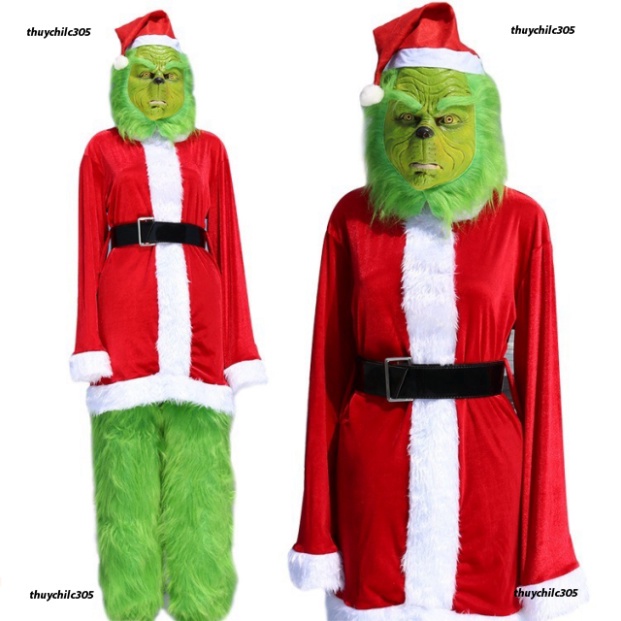 Mặt nạ GRINCH xanh xao lẹt kẻ trộm ngày chúa sinh giả trang thích hợp halloween,trung thu,lễ hội,sự kiện,quay video tikt