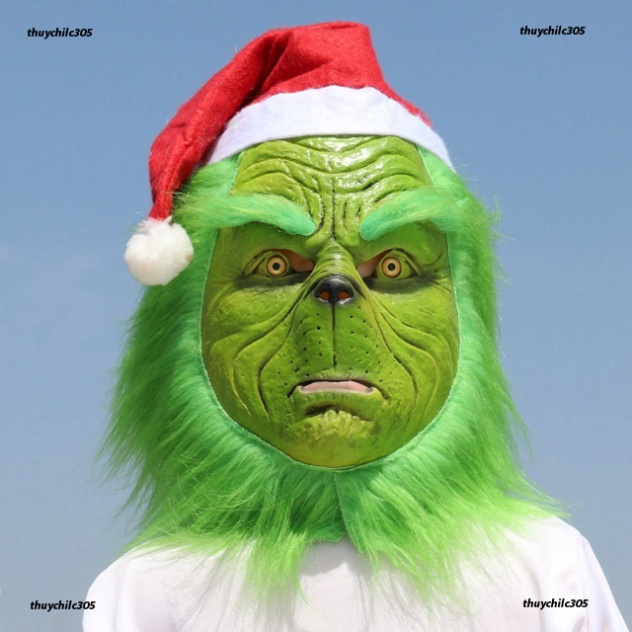 Mặt nạ GRINCH xanh xao lẹt kẻ trộm ngày chúa sinh giả trang thích hợp halloween,trung thu,lễ hội,sự kiện,quay video tikt