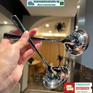 Thìa, Muôi / Vá Múc Canh Inox 304 Mạ Vàng, Bạc Cao Cấp Bóng Loáng Dày Dặn Bền Đẹp 20.5cm