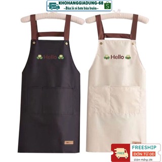 Tạp Dề Nấu Ăn Hello Vải Cotton Tạp Dề Chống Thấm Nước Dầu Mỡ Dành Cho Nam Và Nữ, Dùng Trong Nhà Bếp Quán Cafe
