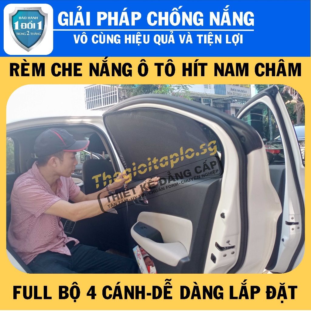 Rèm che nắng ô tô nam châm, chống nắng cho xe ô tô bộ 4 kính tiện lợi
